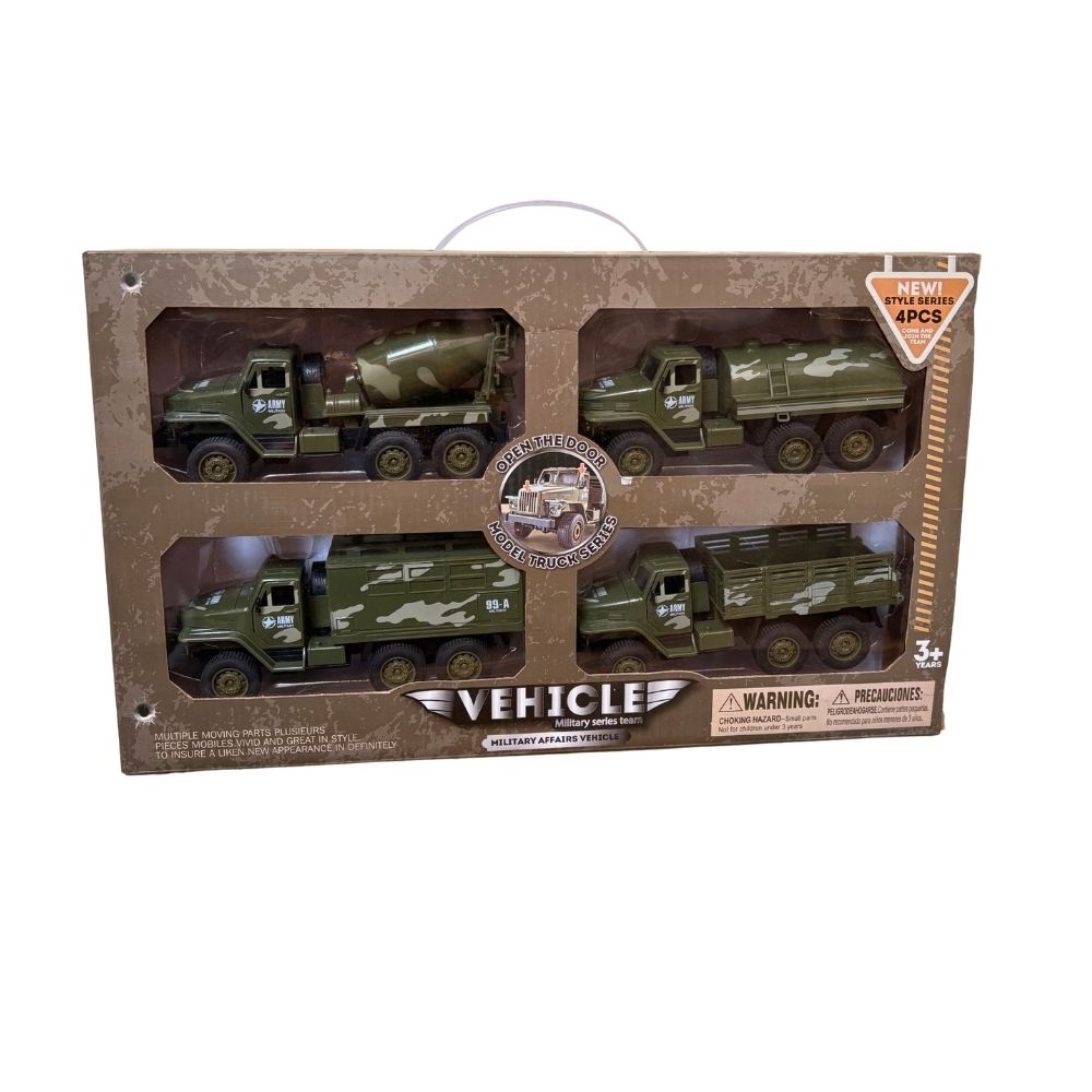 4 pc set military vehicles Military Toy Vehicle Set with Open Doors for Kids