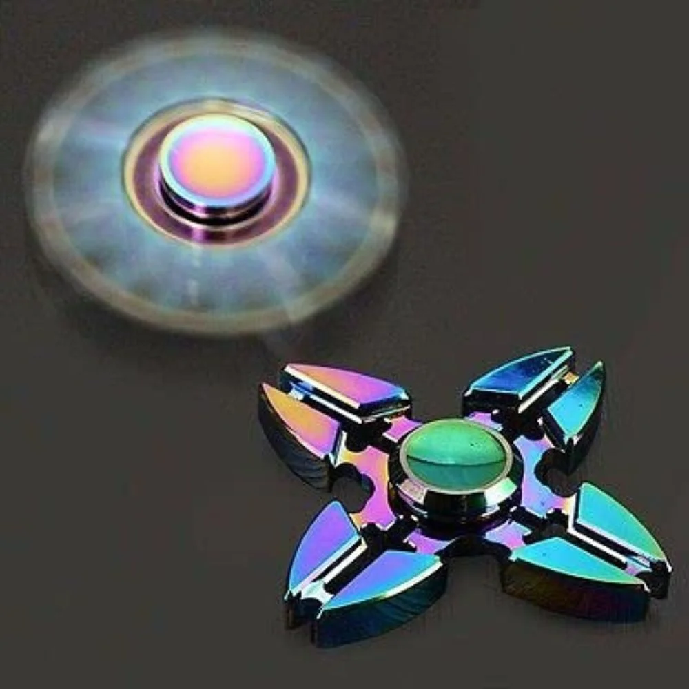 Metal fidget spinner (8) Shopbefikar - Rainbow Metal Fidget Spinner | Long Spin Time, Surprise Design