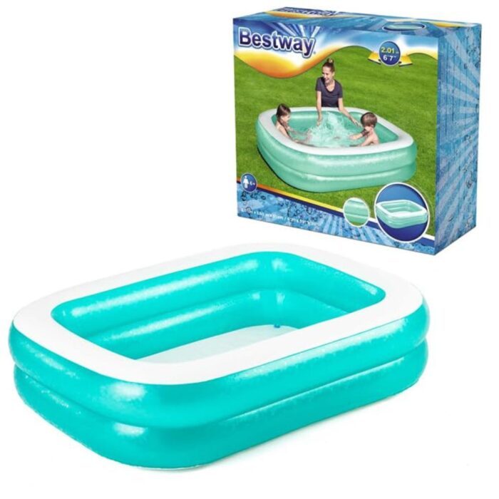 Make a Splash with Fun in the Sun! Shopbefikar Bestway 6.7ft Rectangular Family Pool Cool off and create lasting summer memories with the Shopbefikar Bestway 6.7ft Rectangular Family Pool! This inflatable pool is perfect for kids and adults alike, offering a refreshing escape during hot summer days. Here's what makes the Bestway Family Pool so great: Perfect Size for Family Fun: Measuring 6.7ft long, 59 inches wide, and 20 inches deep, this pool provides ample space for splashing, playing, and relaxing for the whole family. Quick and Easy Setup: Thanks to the inflatable design, setup is a breeze. Simply inflate the pool with the included electric air pump, fill it with water, and dive in! Durable Construction: Made from sturdy PVC material, this pool is built to withstand the fun of summer. Electric Air Pump Included: No need to worry about purchasing an air pump separately! The convenient electric pump is included for effortless inflation. Ideal for Kids and Adults: Whether your little ones are learning to swim or you're looking to cool off after a long day, this versatile pool is perfect for everyone. This Shopbefikar Bestway Family Pool Set Includes: Inflatable rectangular pool (Green) Electric air pump Repair patch (in case of accidental punctures) Make a splash this summer with the Shopbefikar Bestway 6.7ft Rectangular Family Pool! Order yours today and get ready for endless summer fun!