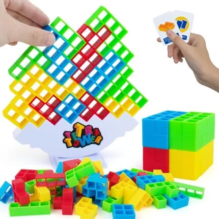 Tetra Tower Game (16 pcs) - Develops STEM Skills & Family Fun!