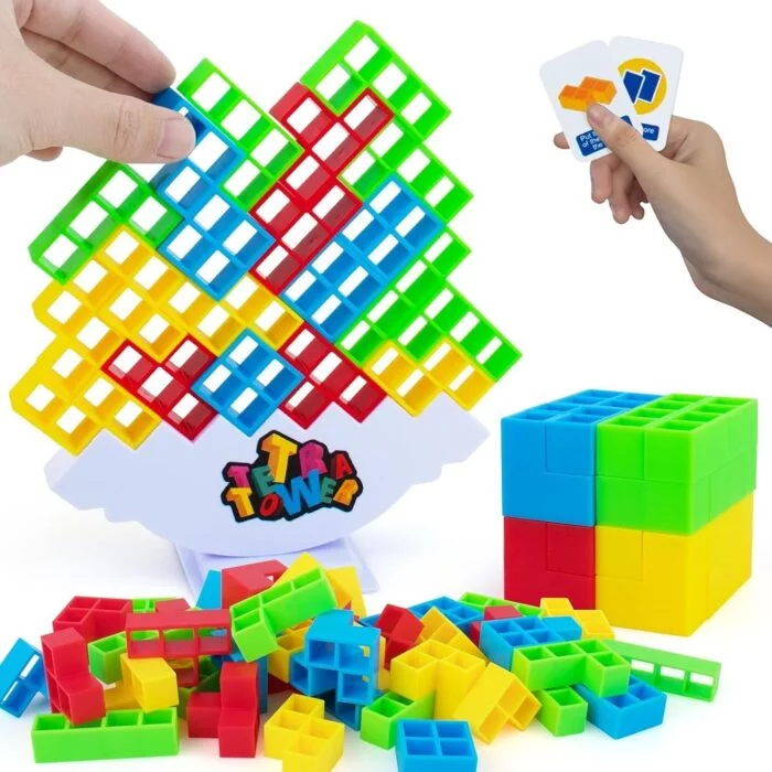 Tetra Tower Game (16 pcs) - Develops STEM Skills & Family Fun!