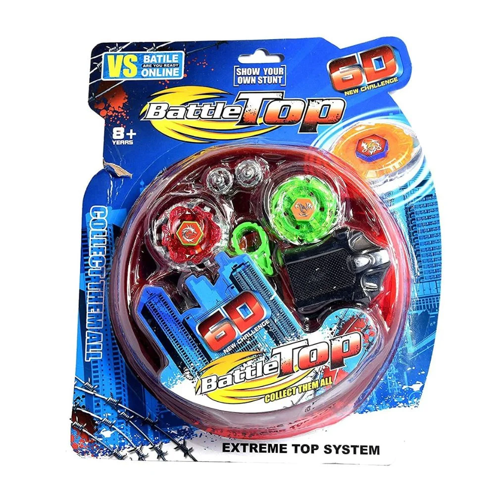 Shopbefikar Beyblade Set: 2 High-Speed Beys & Launchers (Multicolor)