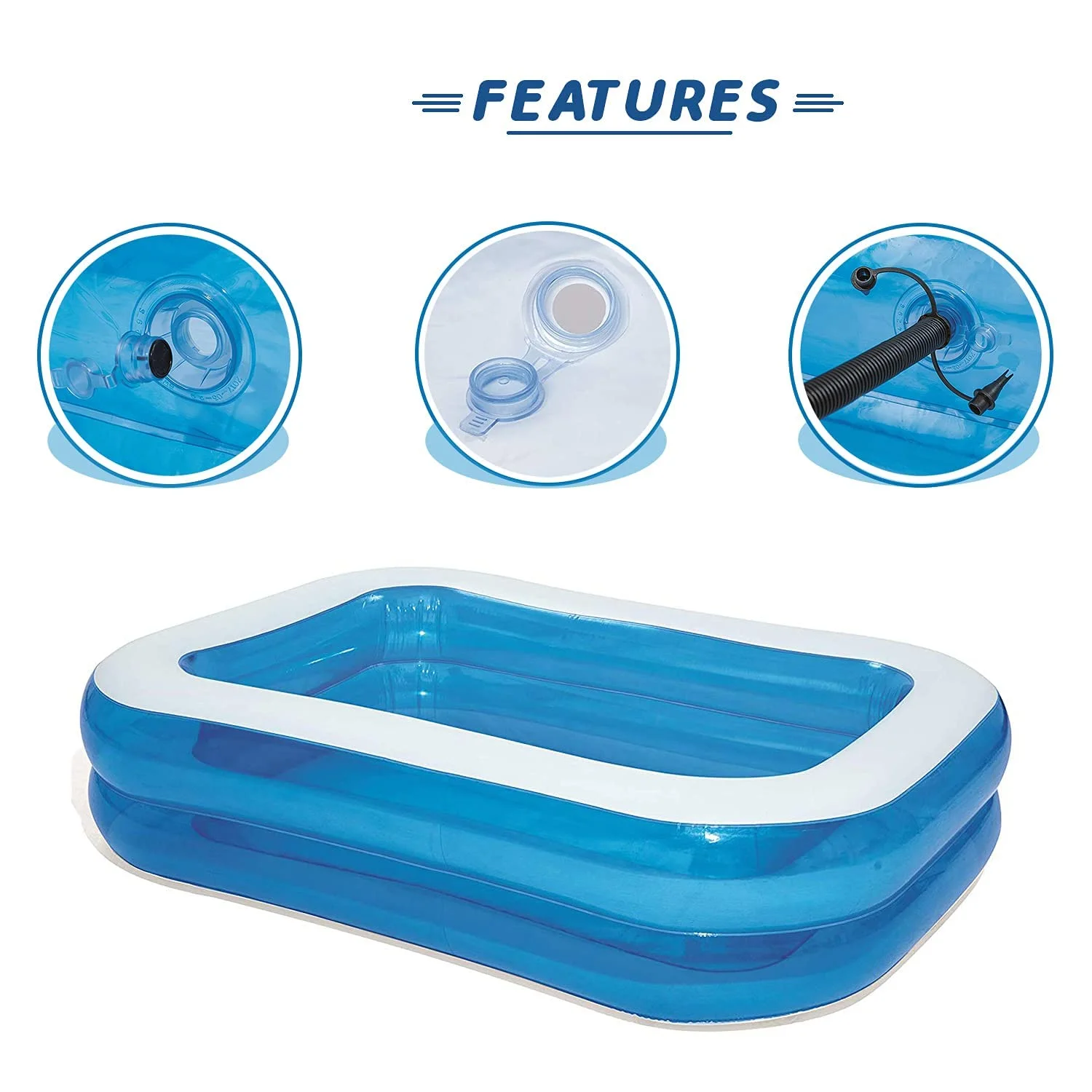 Bestway 6.7ft Family Pool: Inflatable Pool for Kids & Adults (Electric Pump Included) - Image 5