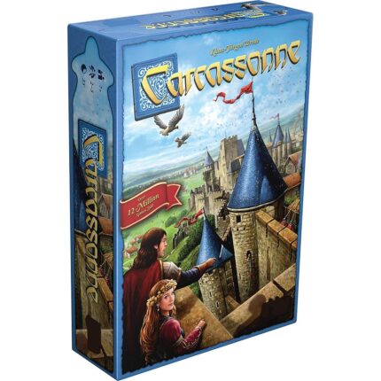 Carcassonne: Build Your Medieval Legacy, Tile by Tile (Ages 7+, 2-5 Players) Welcome to Carcassonne! Journey back to a time of knights, farmers, and monks as you build the landscape around a medieval city, one tile at a time. This award-winning tile-placement game is perfect for families and aspiring strategists of all ages. Simple to Learn, Deeply Engaging: Carcassonne offers easy-to-grasp rules that can be taught in minutes. Each turn, players draw and place a landscape tile featuring roads, cities, monasteries, or fields. Then, they strategically claim a follower (meeple) to become a knight on a city, a robber on a road, a farmer collecting goods from the land, or a monk residing in a monastery. Unfold a Dynamic Landscape: As the game progresses, the landscape around Carcassonne takes shape, creating a unique and ever-changing board. Players compete to score the most points by claiming completed features. Will you focus on building sprawling cities for your knights to rule? Or perhaps vast fields to enrich your farmers? The choice is yours! Endless Replayability: With 72 unique landscape tiles, no two games of Carcassonne are ever the same. The replayability is further enhanced by including two mini-expansions: The River, adding a new scoring element, and The Abbot, allowing players to claim additional features on the board. More Than Just a Game: Carcassonne is a fantastic way to develop strategic thinking, spatial reasoning, and planning skills. It also fosters social interaction and friendly competition, making it a perfect choice for family game nights or gatherings with friends. Shopbefikar offers Carcassonne - the gateway to a world of medieval adventure! Order yours today and embark on a journey of tile-laying fun! Features: Simple rules for easy learning (Ages 7+) Highly replayable with 72 unique tiles and mini-expansions Encourages strategic thinking and planning Perfect for families, game nights, and parties (2-5 Players) High-quality components for lasting fun