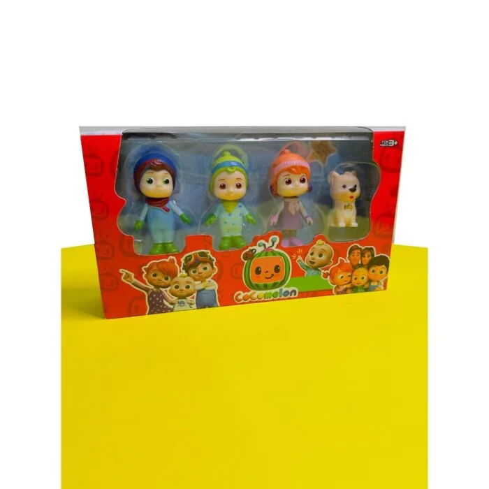 Cocomelon 4-Pack Figure Set: JJ, YoYo, TomTom, and Bingo