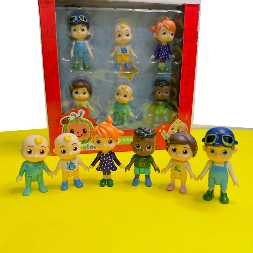 cocomelon action figure 6 pcs set Cocomelon 6-Pack Figure Set: JJ, YoYo, TomTom, Cody, and Nina