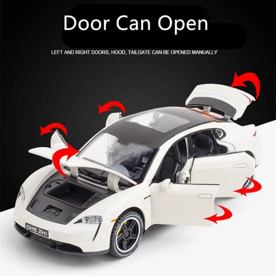 Porsche Taycan Die-Cast Car: Pull Back, Lights & Sounds - Image 2