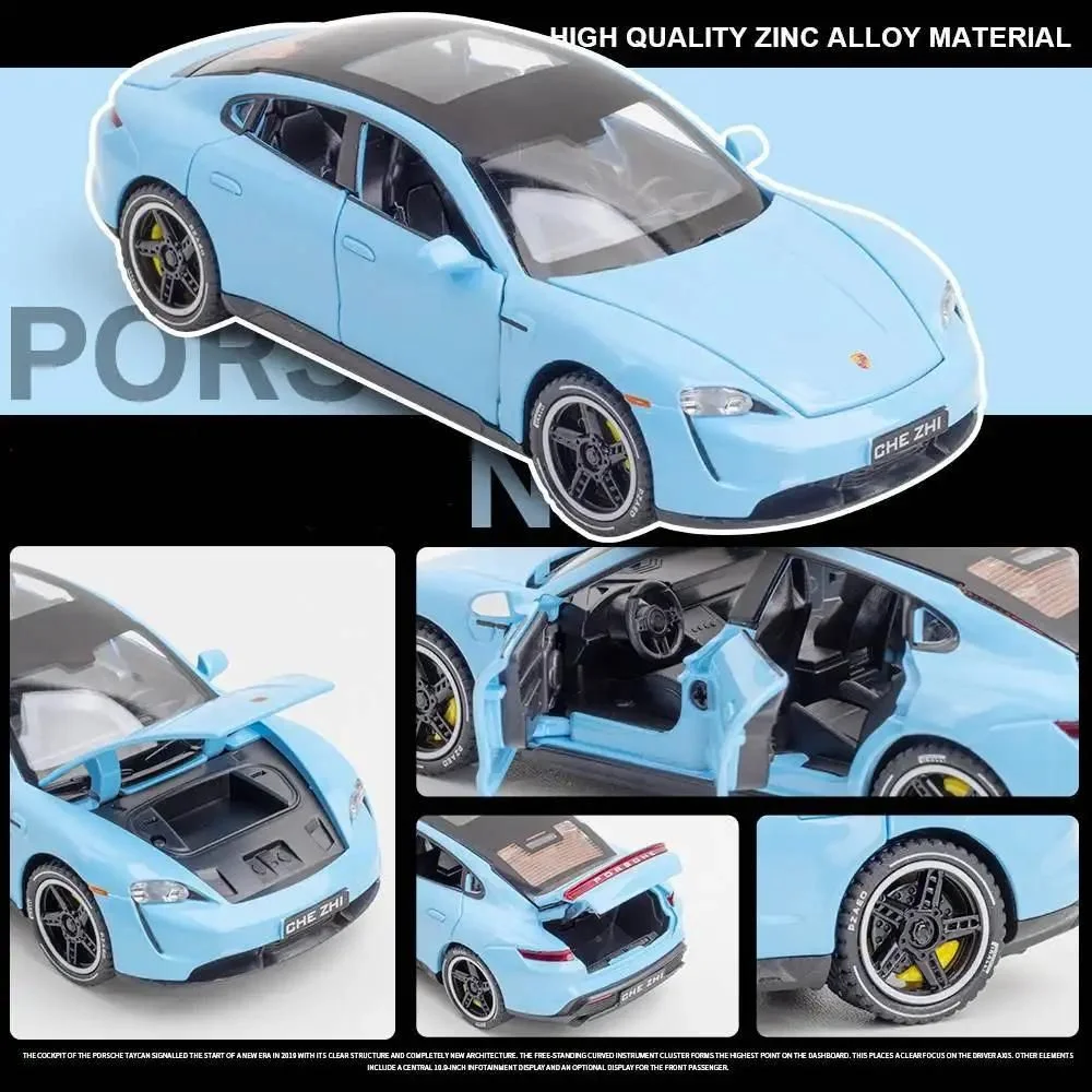 Porsche Taycan Die-Cast Car: Pull Back, Lights & Sounds - Image 4