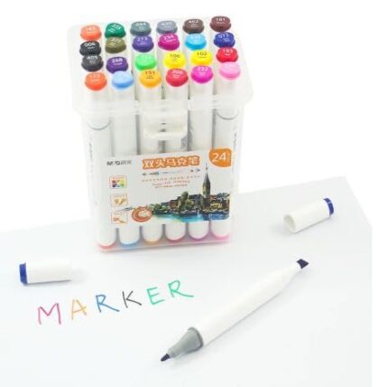 Shopbefikar Alcohol Markers - 24 Colors, Dual Tip, Budget-Friendly Art Markers