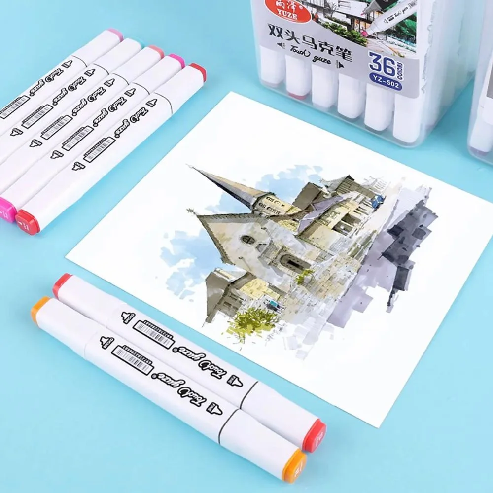 Alcohol Markers | Dual-Tip | Fast-Drying | Art Supplies - Image 9