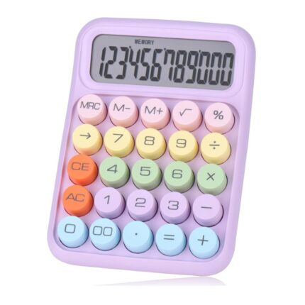 Make Math Fun! Shopbefikar's Colorful Calculator (Big Buttons, 12 Digits)