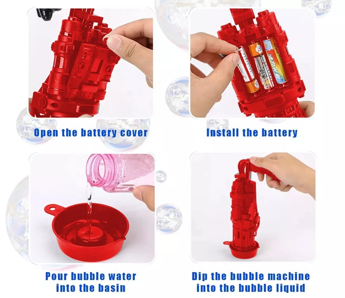 8-Hole Bubble Blast! Electric Gatling Bubble Gun (Ages 3+) - Image 3
