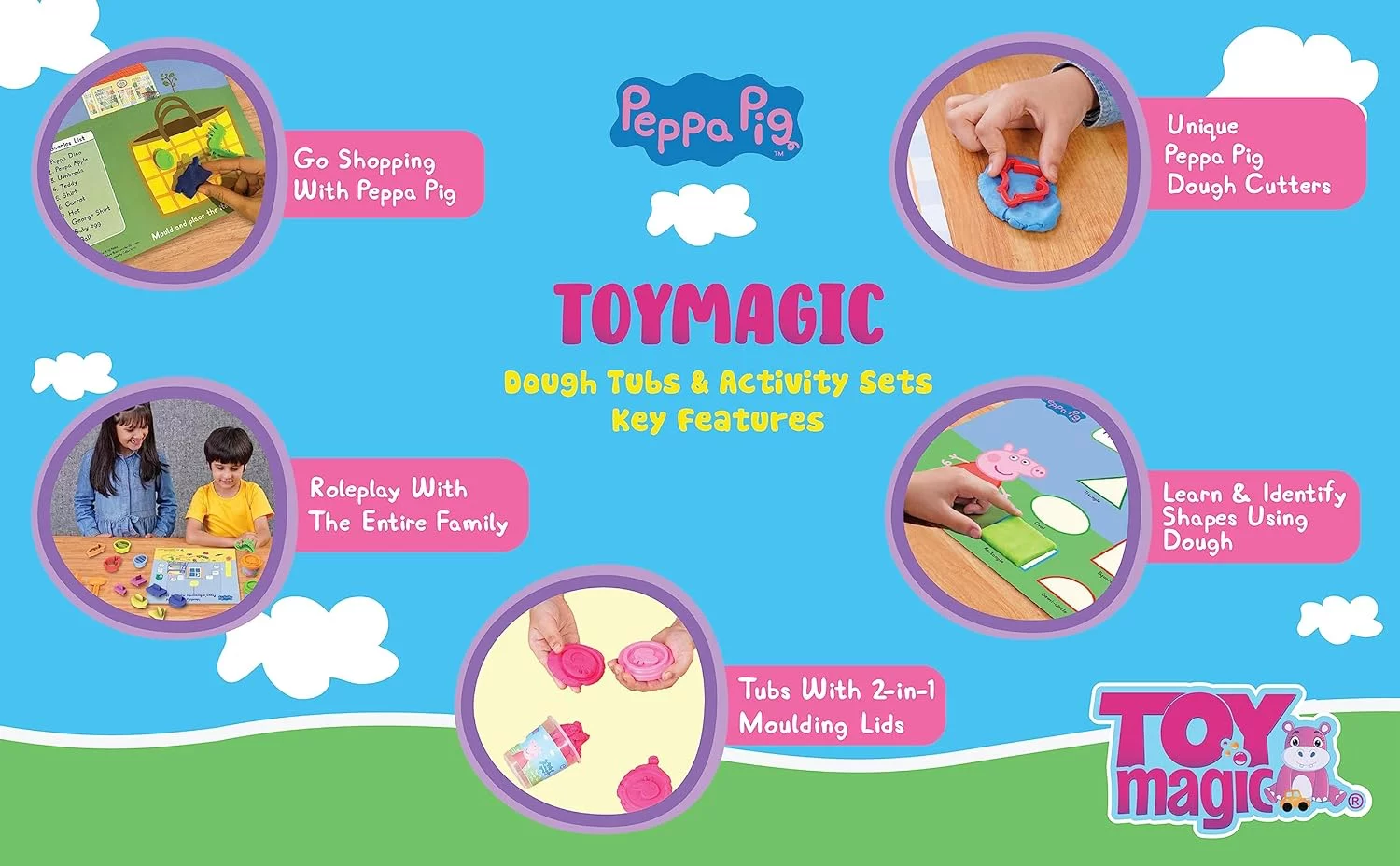 peppa pig clay big size4 Match & Mould Fun! Peppa Pig Dough Set (6 Tubs) - Image 5