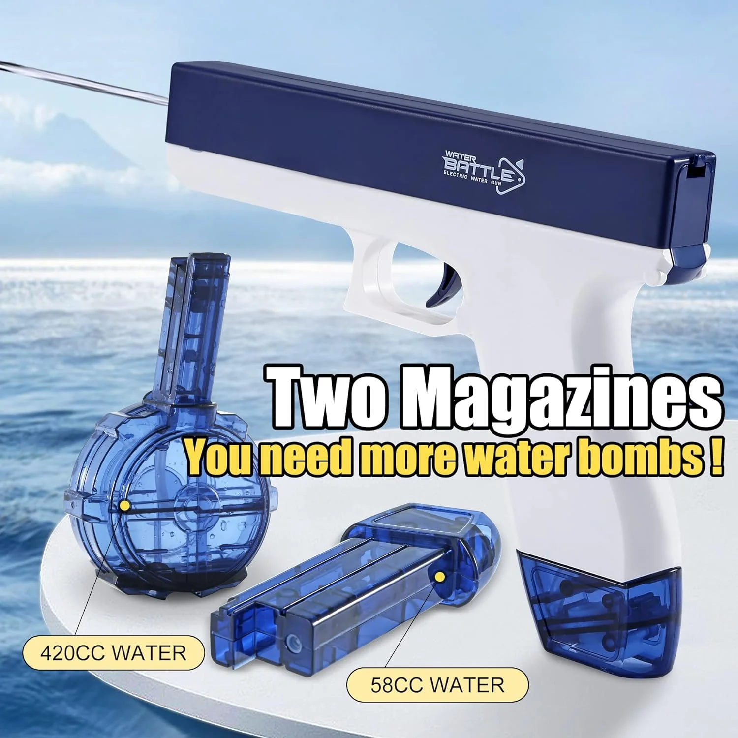Electric Water Gun: Dual Tanks, Up to 32 Ft Range - Image 2