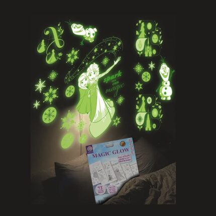 Shopbefikar - Frozen Glow Stickers (Kids) | 72pcs Glow-in-the-Dark Decals (Green)