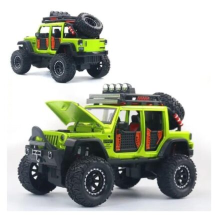 Shopbefikar - Rev Up for Adventure! Alloy Metal Wrangler Jeep (Multicolor) Calling all car enthusiasts and little adventurers! Shopbefikar brings you the exclusive Alloy Metal Pull Back Die-Cast Car - a feature-packed Wrangler Jeep that's ready to race into playtime fun. This high-quality model car is more than just a toy; it's a portal to imaginative adventures! Realistic Features, Endless Fun: Authentic Design: The Wrangler Jeep boasts a detailed diecast metal body, resembling the iconic off-road vehicle faithfully in a multicolor finish. Pull Back & Go Action: This car features a pull-back mechanism for easy operation. Simply pull it back, release, and watch it zoom across the floor! (Mention the distance it travels if known) Light Up the Night: Headlights and taillights illuminate with exciting sound effects, adding an extra layer of realism to playtime. (Specify the type of sounds if possible) More Than Just a Toy Car: Sparks Imagination & Creativity: This play vehicle encourages imaginative play, letting kids embark on exciting off-road adventures, recreate real-life scenarios, or create their own stories. Durable & Long-lasting: Made from high-quality, durable diecast metal, this car is built to withstand the bumps and bruises of playtime. The Perfect Gift for Car Lovers (Ages 3+) This Wrangler Jeep model car makes a fantastic gift for birthdays, holidays, or any occasion. It's sure to spark joy and ignite a love for cars in young car enthusiasts! Shopbefikar - Where Imagination Drives Fun! Order the Shopbefikar Alloy Metal Pull Back Die-Cast Car today and watch your child's imagination race ahead!