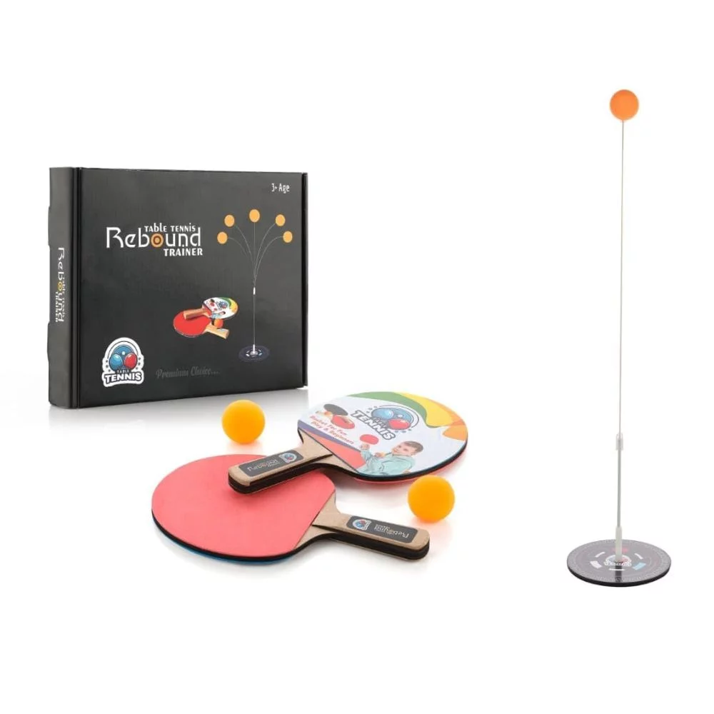 Shopbefikar Indoor Table Tennis Trainer for Kids - Wooden Rackets, Fun & Easy!