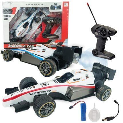 High-Speed F1 RC Car | Smoke, Lights, Flames | Rechargeable (Ages 5+)