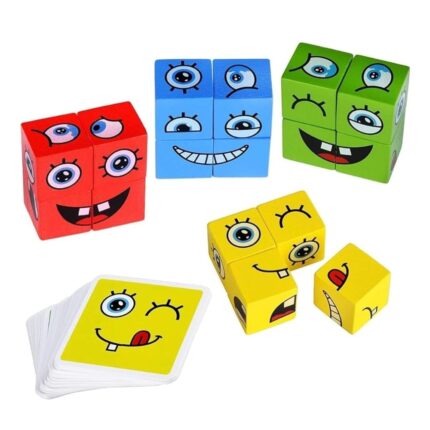 Shopbefikar's Wooden Face Cube: Learning & Fun Through Play (Ages 3+)