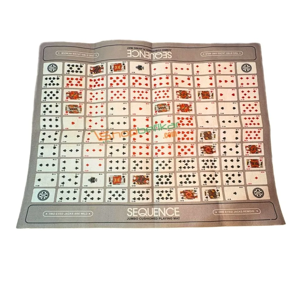 Jumbo Sequence | Classic Strategy Board Game on 32x27 Inch Cloth Board with Cards & Coins | 2–12 Players | Ages 7+ | 30–45 Min Playtime - Image 4