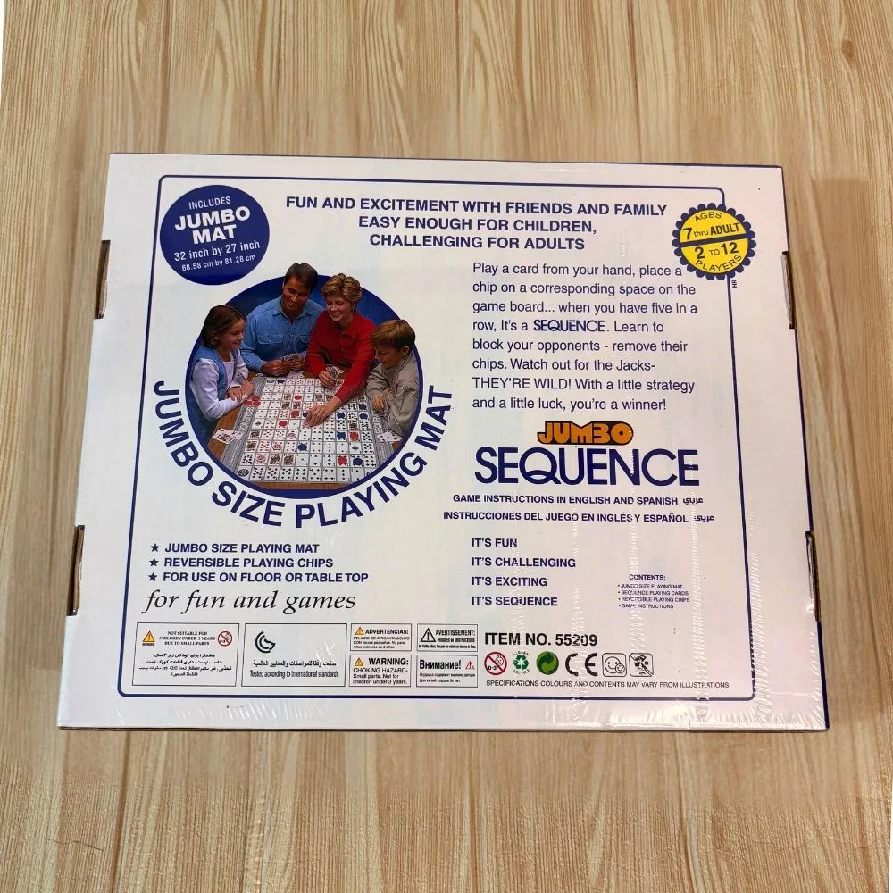 Jumbo Sequence | Classic Strategy Board Game on 32x27 Inch Cloth Board with Cards & Coins | 2–12 Players | Ages 7+ | 30–45 Min Playtime - Image 7