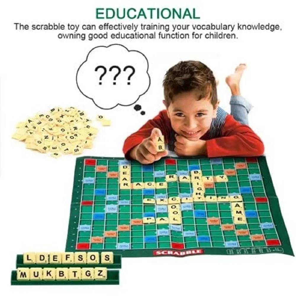 Scrabble Board Game: Foldable Board, 100 Letter Tiles & More - Image 7