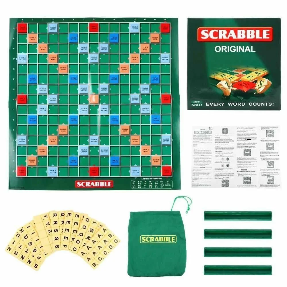 Scrabble Board Game: Foldable Board, 100 Letter Tiles & More - Image 2