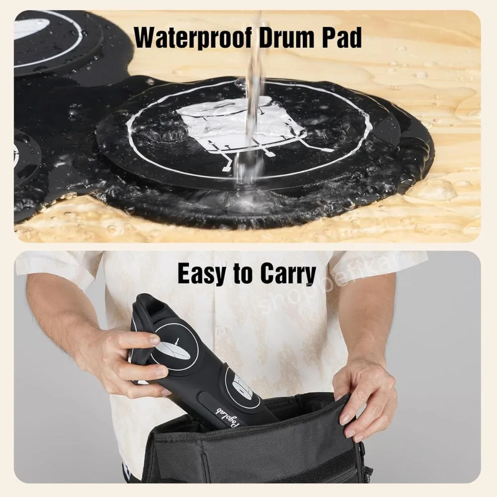 11-Piece Silicone Electronic Drum Pad | Bluetooth Drum Kit with Speakers | 1 Player | Age 6+ | Music Play - Image 11