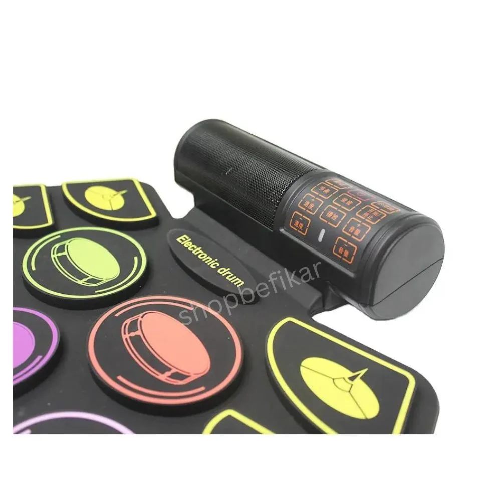 11-Piece Silicone Electronic Drum Pad | Bluetooth Drum Kit with Speakers | 1 Player | Age 6+ | Music Play - Image 6