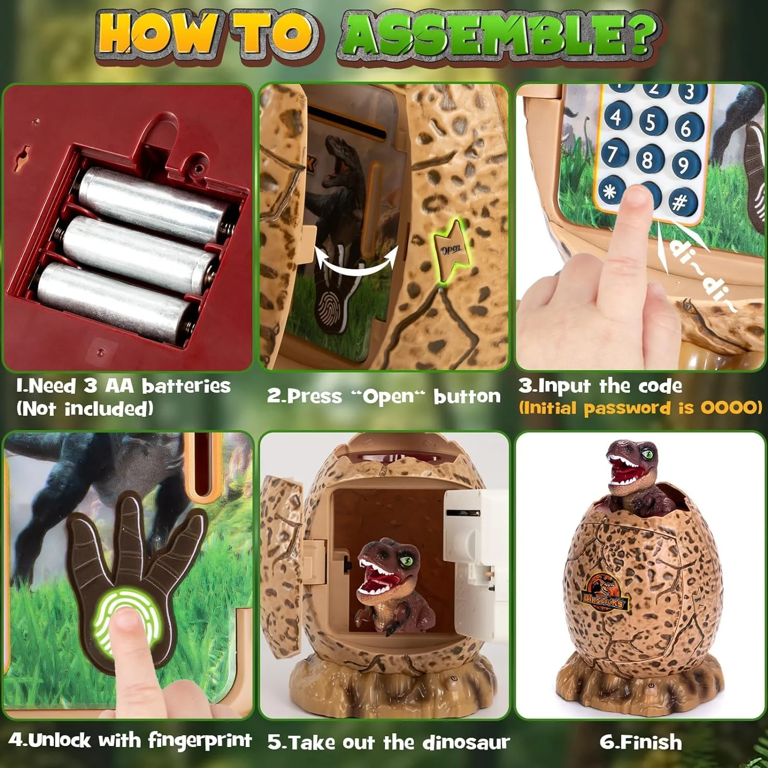 dinosaur atm piggy bank3 Dinosaur ATM Piggy Bank: Fingerprint, Nightlight & More! - Image 3