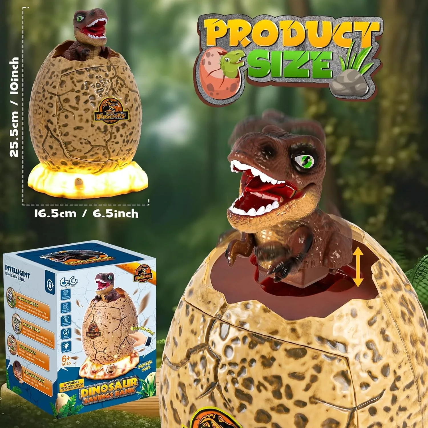 dinosaur atm piggy bank4 Dinosaur ATM Piggy Bank: Fingerprint, Nightlight & More! - Image 4