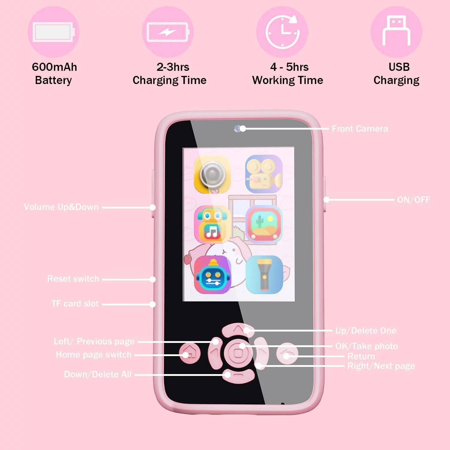 Kids Smartphone Toy: Music, Camera, Games (8MP!) - Image 10