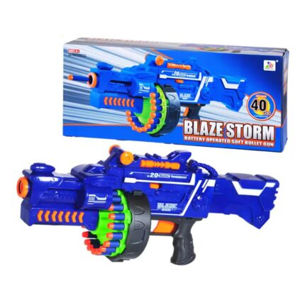 Blaze Storm Manual Soft Bullet Gun Toy - 40pcs Ammo, Safe Shooting Fun for Kids