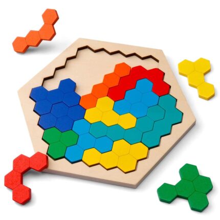 Montessori Inspired Wooden Hexagon Puzzle for kids | shopbefikar