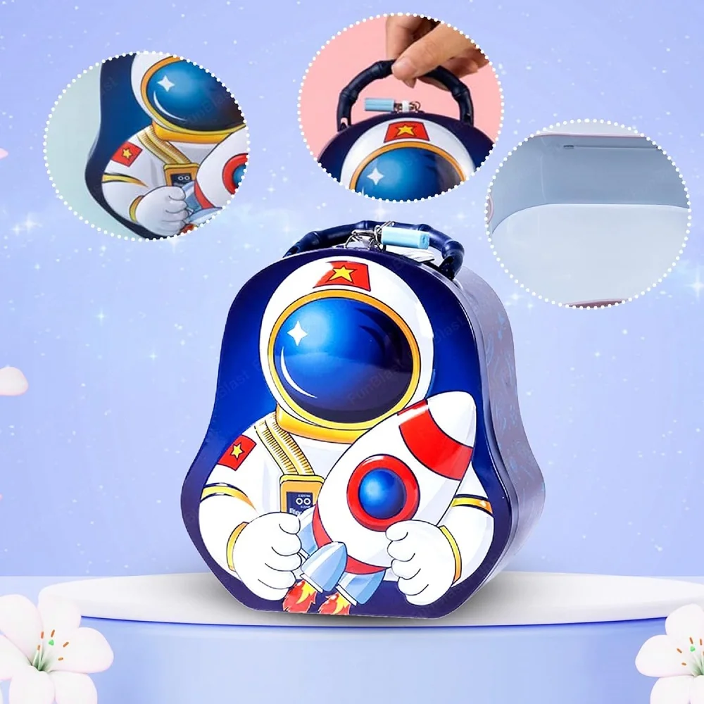 3D Astronaut Metal Coin Box Piggy Bank For Kids (Age 3+) - Image 4
