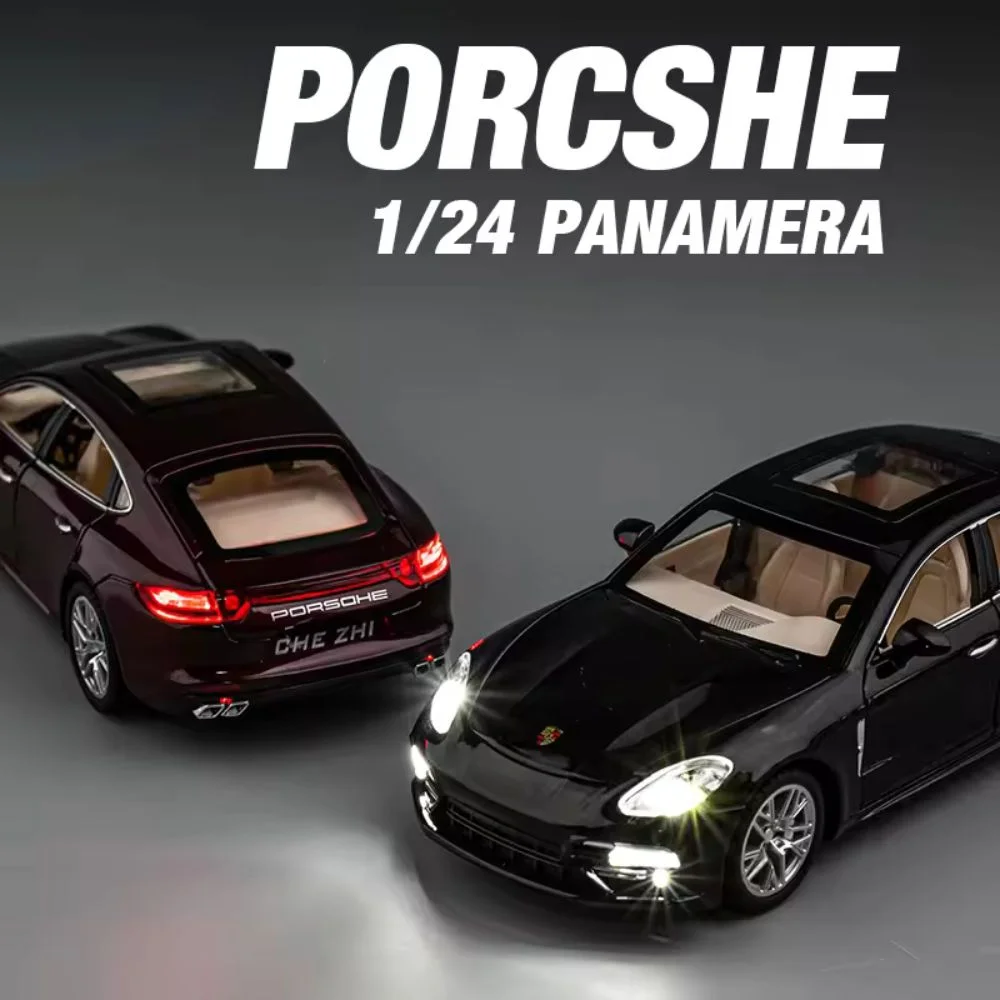 1:24 Scale Porsche Panamera Die-Cast Metal Model with Lights, Sound, and Smoke - Image 4