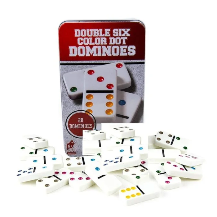 Double Six Dot Dominoes: 28 Piece Set in Tin Case (Age 8+)