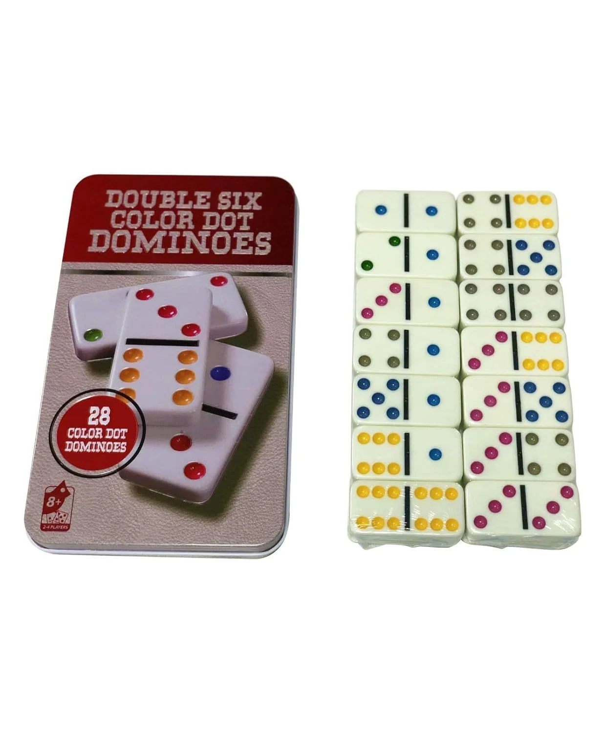 Double Six Dot Dominoes: 28 Piece Set in Tin Case (Age 8+) - Image 2