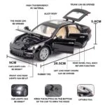 1:24 Scale Porsche Panamera Die-Cast Metal Model with Lights, Sound, and Smoke - Image 5