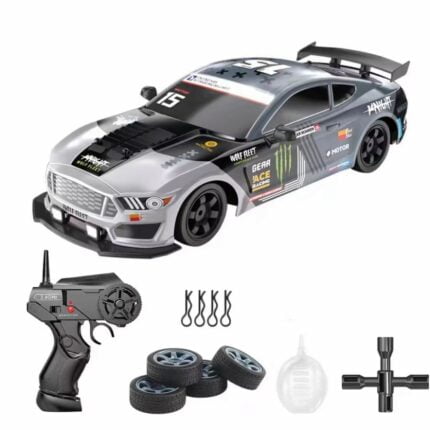 High-Speed Drifting: Shopbefikar RC Car with Interchangeable Tires BLACK RACING EDITION