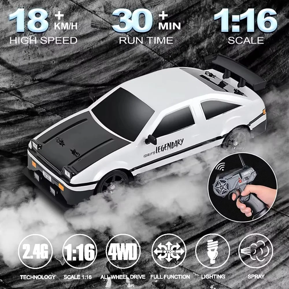 High-Speed RC Drift Car - 2.4GHz 4WD Hobby Racing Car with LED Lights & Drifting Tires - Image 4