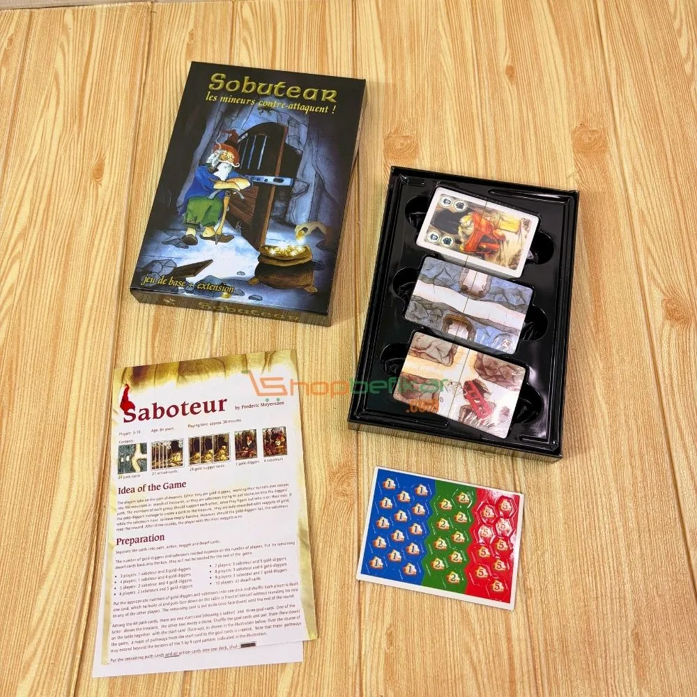 Saboteur Card Game (Base Game + Expansion) | Hidden Role Strategy Card Game | 2–12 Players | Age 8+ - Image 2