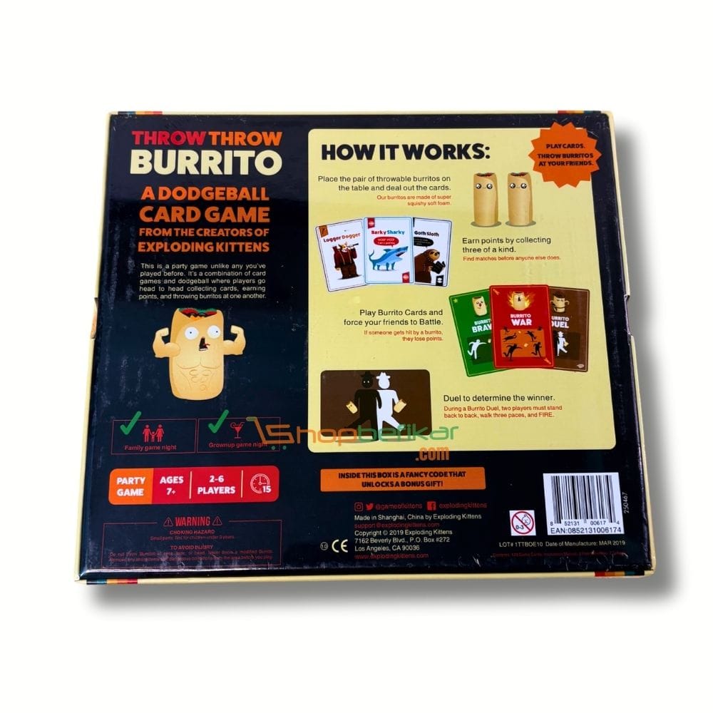 throw throw burrito game-4 Throw Throw Burrito | Dodgeball Card Party Game | 2–6 Players | Ages 7+ | 15–30 Min Playtime - Image 8