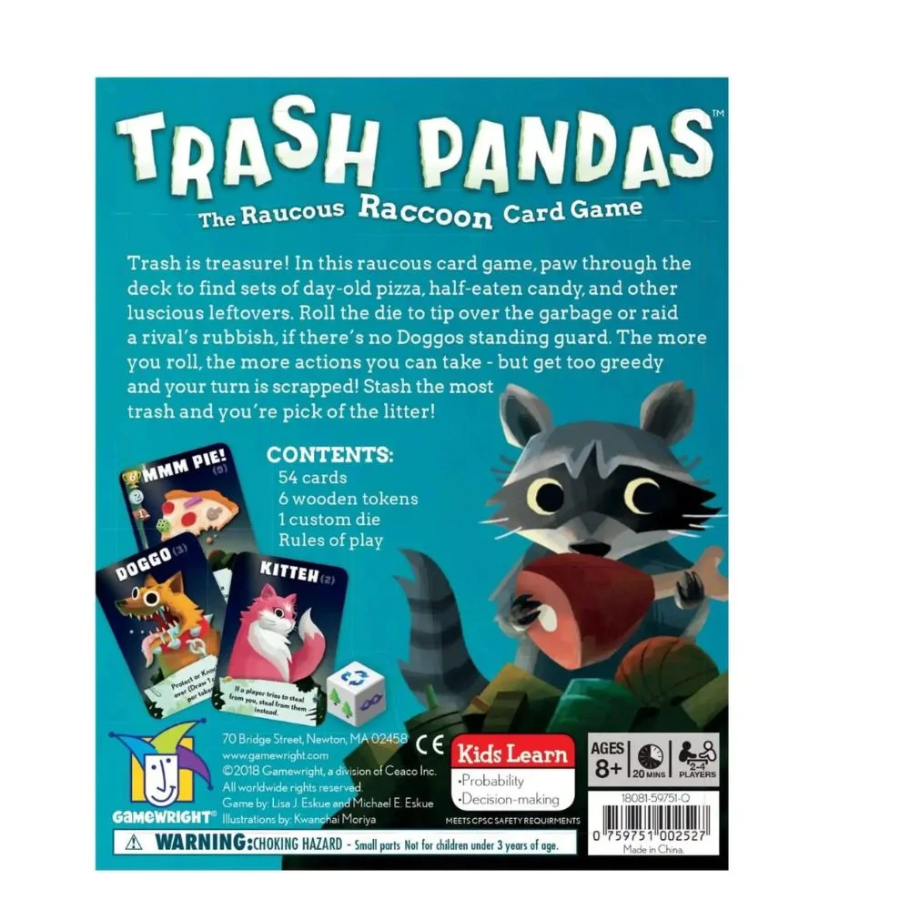 Trash Pandas Card Game | Push-Your-Luck Raccoon Game | 2–4 Players | Age 8+ | 15–20 Minutes - Image 3