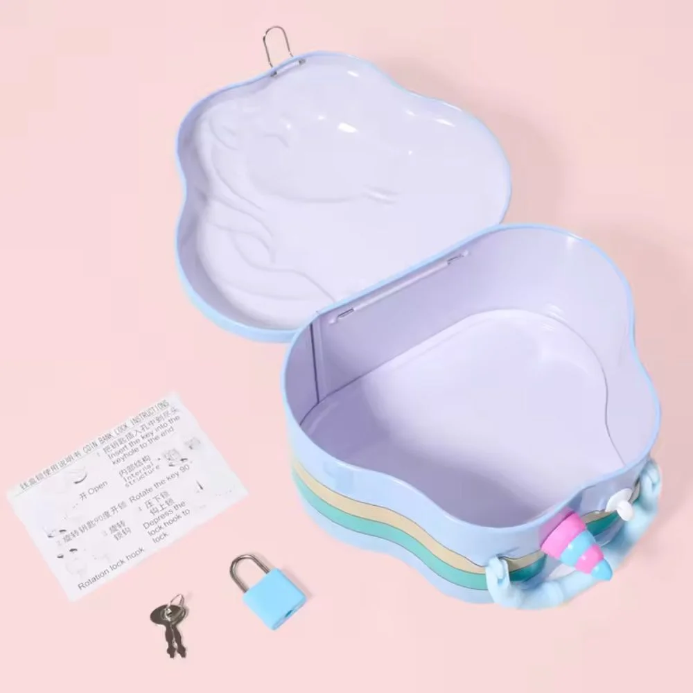 Unicorn Metal coin Box Piggy Bank with Key & Lock - Image 3