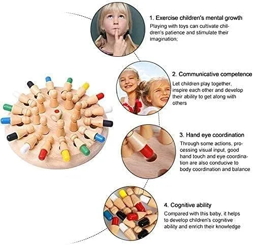 Wooden Memory Match Stick Chess Game (Age 3+) - Image 4