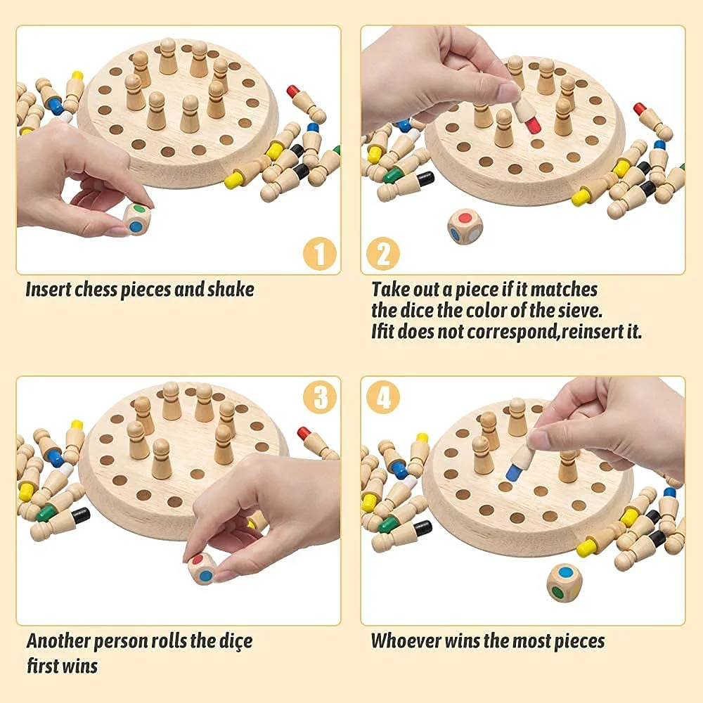 Wooden Memory Match Stick Chess Game (Age 3+) - Image 6