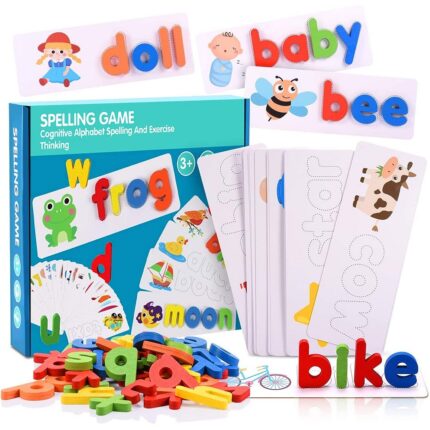 Montessori-Inspired Wooden Spelling Game: Perfect for Preschoolers