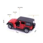 Diecast Metal 1:36 Scale Jeep Wrangler Model Car - Image 2