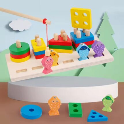 Wooden Magnetic Fishing Toy: 2-in-1 Fun for Kids